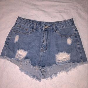 Cute Distressed Summer Shorts High Waisted